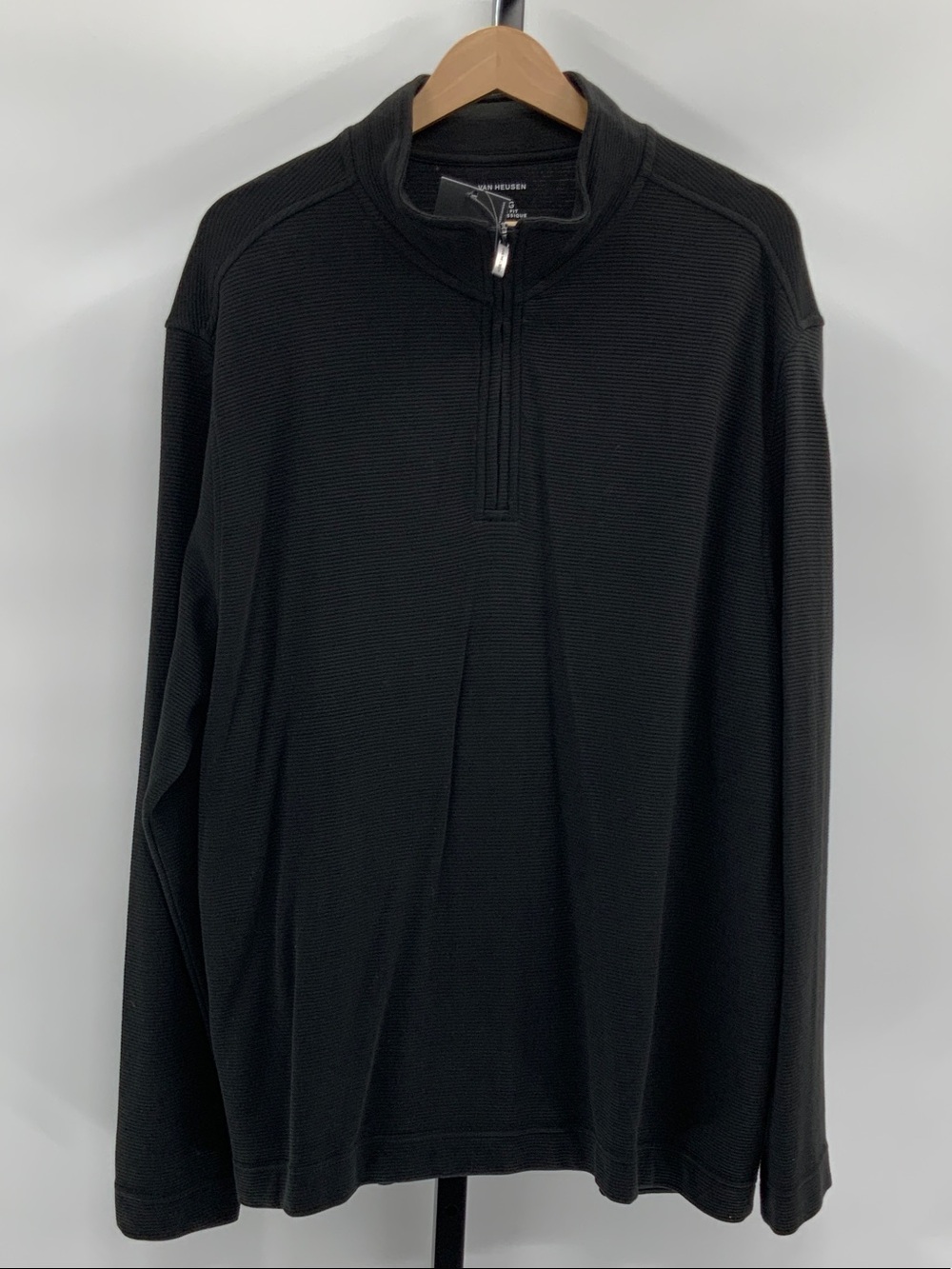 Van Heusen Black Half-Zip Knit Pullover